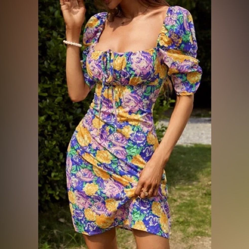 Zara Blogger Favorite PRINTED CORSET STYLE DRESS X-large NWOT